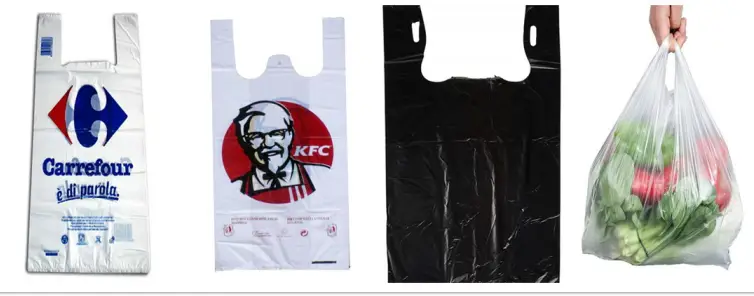 sacola plásticas tipo camiseta
